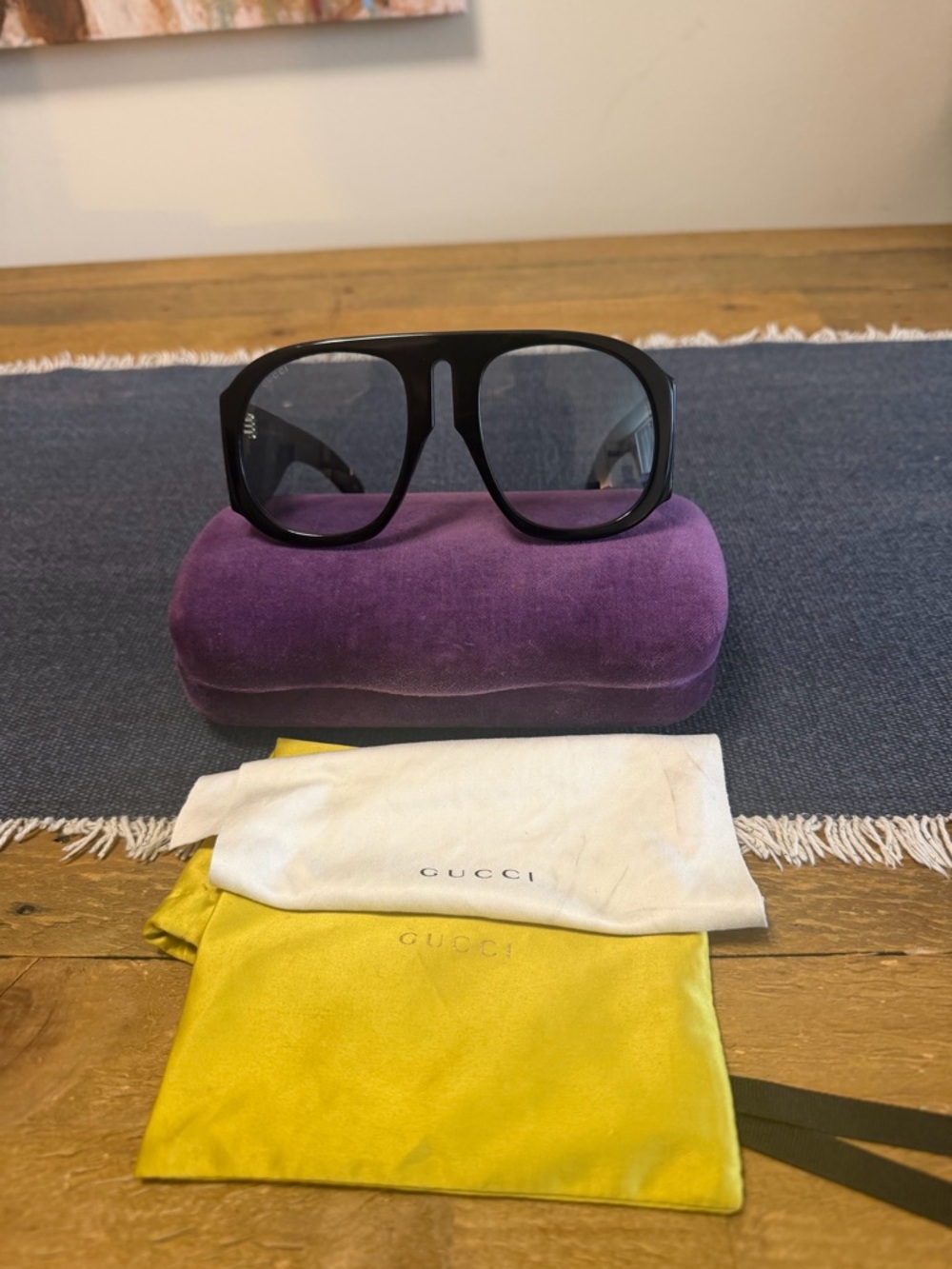 Authentic Gucci Oversized Sunglasses Black GG0152S 001 Great Condition